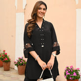 Midnight Elegance Embroidered Co-Ord Set
